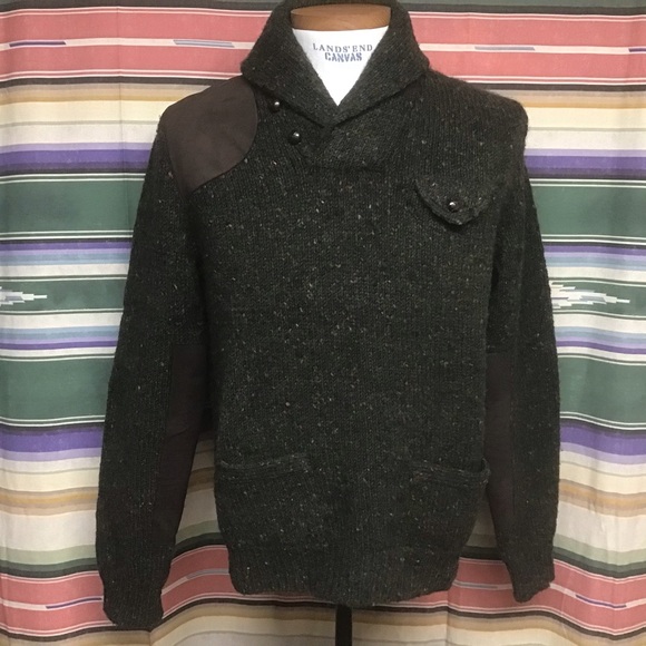 Polo Ralph Lauren Other - Euc Polo wool and leather cowl sweater Sz L